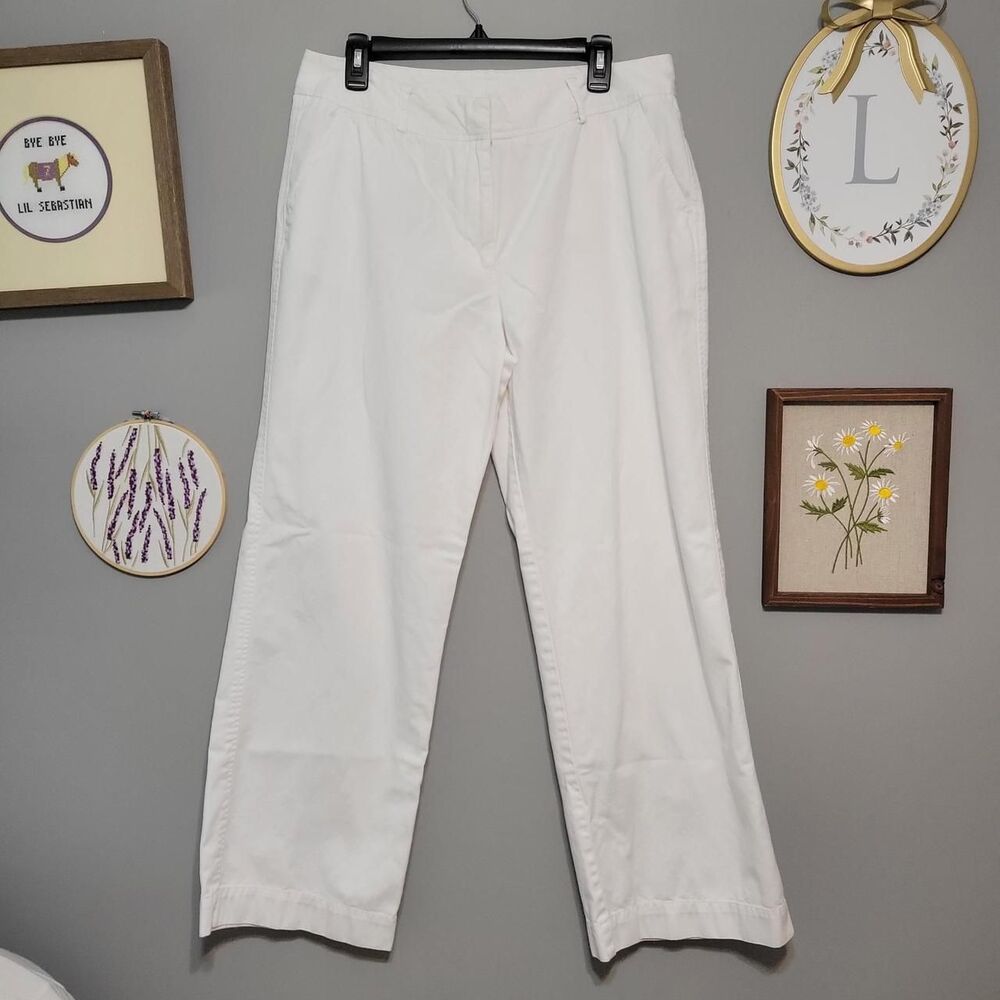 Chadwick's 100% Cotton Wide Leg High Rise Trousers Euro Summer Academia Office